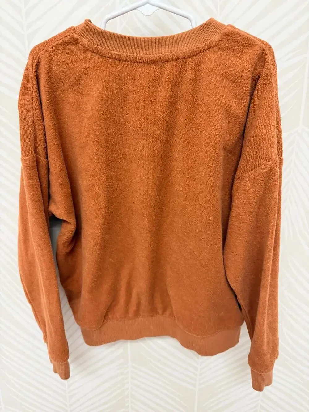 Rylee + Cru Terracotta Terry Sweatshirt with Rainbow Embroidery Size 6-7Y
